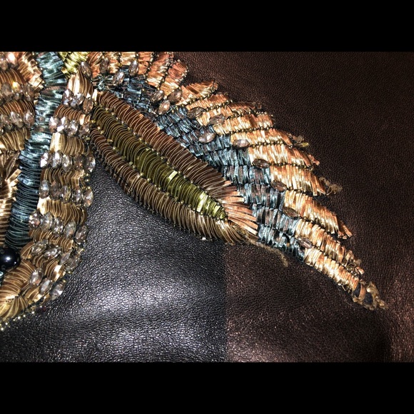 SOLD!!Gucci leather jacket with embellishment bird - Picture 6 of 8